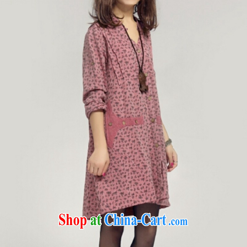 Dora, honey child 2015 spring new female Korean loose the code thick MM pregnant women with cotton the long-sleeved dress 3566996 rubber red XXL, Dora, honey, and shopping on the Internet