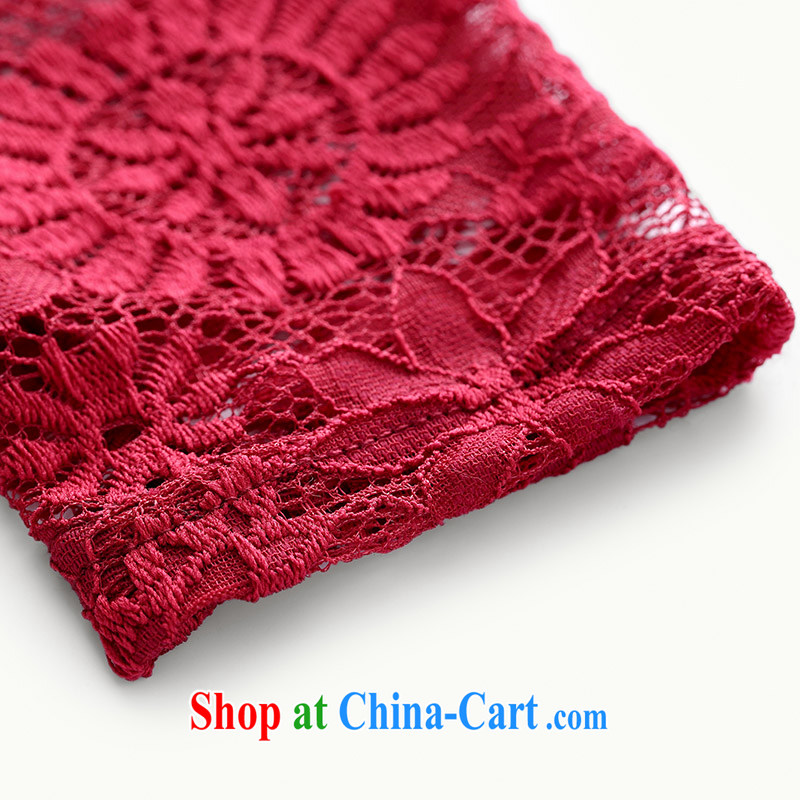 Slim, Mr Big, women fall 2014 new female, thick mm larger lace snow woven loose the code t-shirt solid T-shirt 43,392 red 6 XL, former Yugoslavia, Mak, and shopping on the Internet