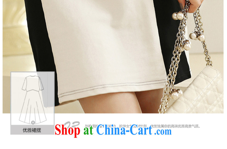 The ink marks 2015 spring new Korean version of the greater code female knocked color dress mm thick stylish personalized stamp hit color tile graphics thin long-sleeved dresses white 5XL (suitable for 180 - 200 jack) pictures, price, brand platters! Elections are good character, the national distribution, so why buy now enjoy more preferential! Health