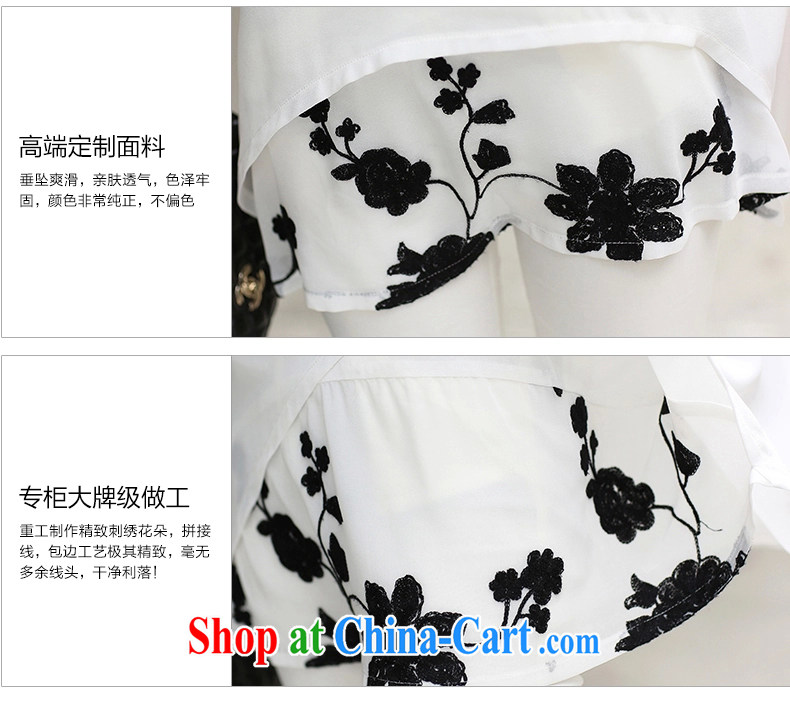 Connie Hyatt 2015 spring new Korean version thick MM large, female embroidery, long, short-sleeved snow woven shirts women 9902 black XXXL pictures, price, brand platters! Elections are good character, the national distribution, so why buy now enjoy more preferential! Health