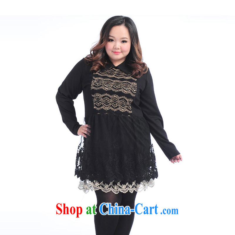 Hi Princess slave is the increased focus on pregnant women with MM loose video thin lace lace stamp dress skirt solid A 7369 Black Large Number 3 XL 190 jack, Hi Maria slavery, shopping on the Internet