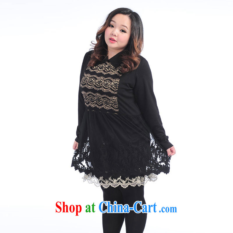 Hi Princess slave is the increased focus on pregnant women with MM loose video thin lace lace stamp dress skirt solid A 7369 Black Large Number 3 XL 190 jack, Hi Maria slavery, shopping on the Internet