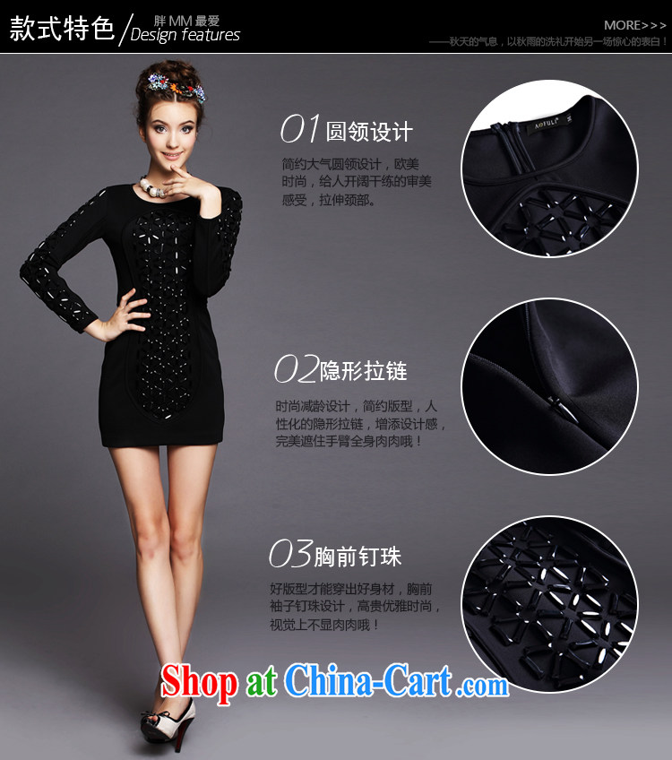 European and American high-end XL women with autumn dresses fat sister and indeed intensify beauty graphics thin long-sleeved skirt black 5 XL (90 - 100 KG) pictures, price, brand platters! Elections are good character, the national distribution, so why buy now enjoy more preferential! Health