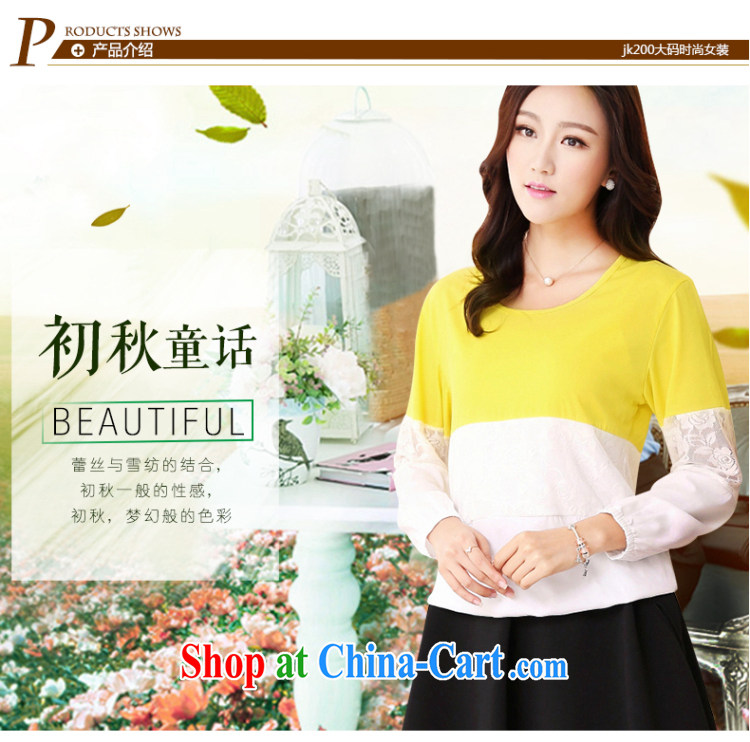 JK .,200 Spring and Autumn new, larger female Korean lady loose video thin long-sleeved shirt T TA 1430008 yellow 4 XL pictures, price, brand platters! Elections are good character, the national distribution, so why buy now enjoy more preferential! Health