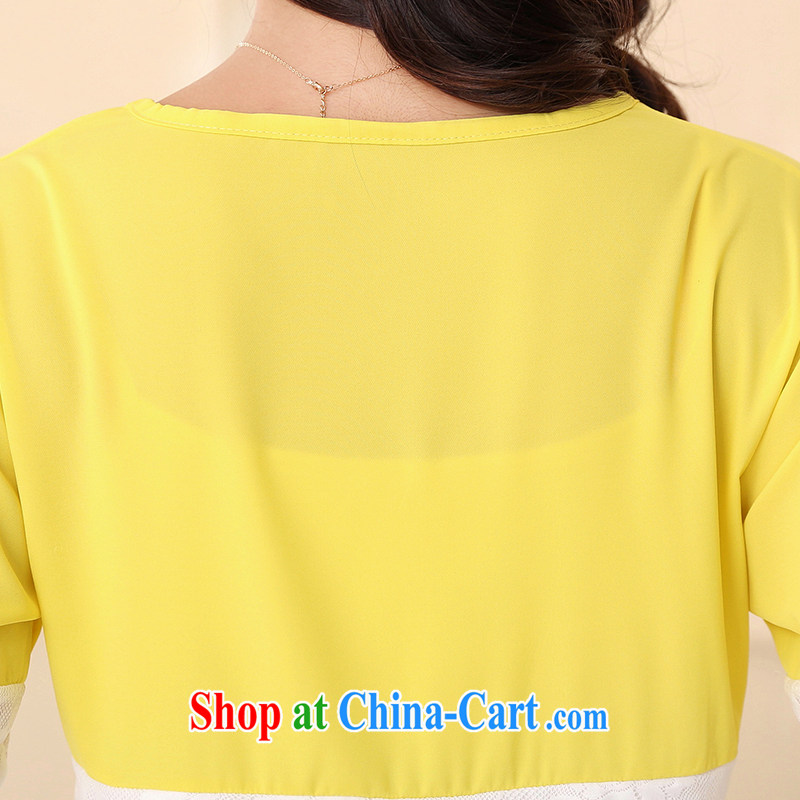 JK .,200 Spring and Autumn new, larger female Korean lady loose video thin long-sleeved shirt T TA 1430008 yellow 4 XL, JK .,200, shopping on the Internet