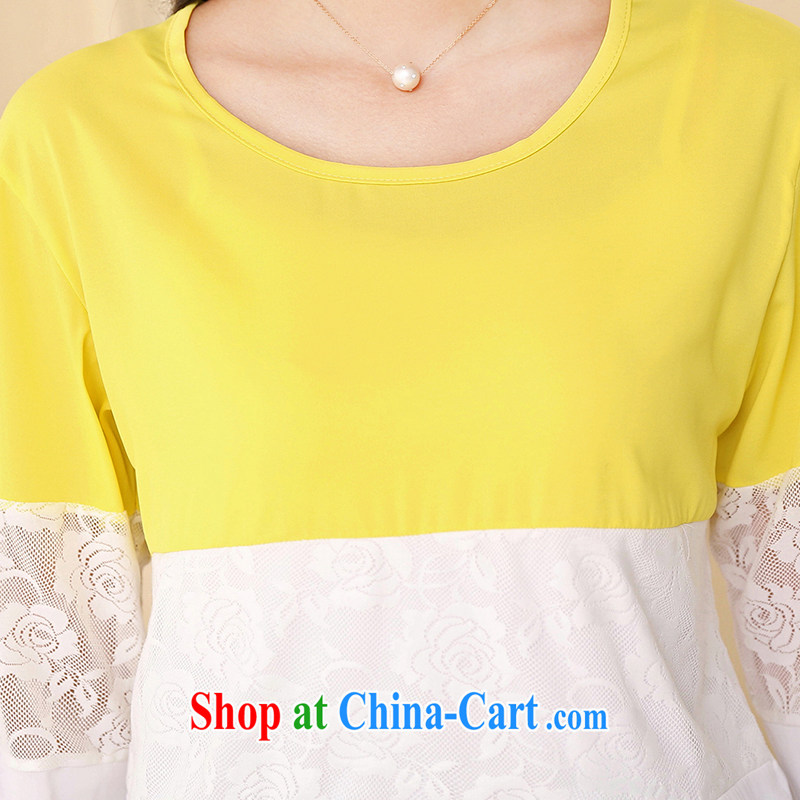 JK .,200 Spring and Autumn new, larger female Korean lady loose video thin long-sleeved shirt T TA 1430008 yellow 4 XL, JK .,200, shopping on the Internet