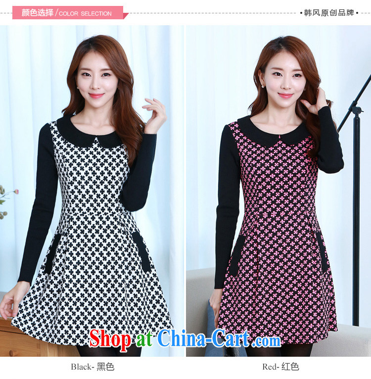 Constitution, thick, increase, women 2015 spring loaded Korean version of the new paragraph 4, Video thin knocked color ribbed thick MM-elegant OL long-sleeved dresses red L pictures, price, brand platters! Elections are good character, the national distribution, so why buy now enjoy more preferential! Health