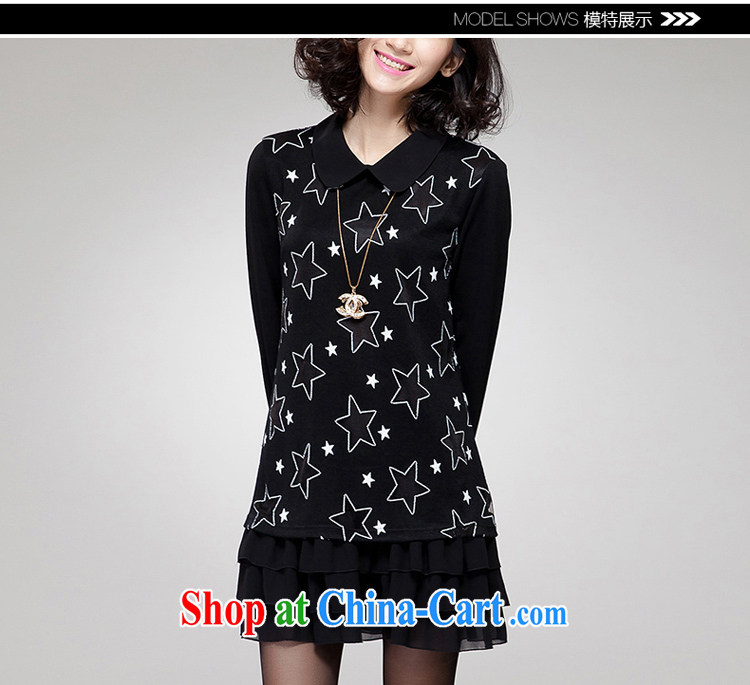 Yi express fall 2014 replace the code mm thick graphics Thin women Korean Stamp 5 star dress long-sleeved E 2045 black 4XL pictures, price, brand platters! Elections are good character, the national distribution, so why buy now enjoy more preferential! Health
