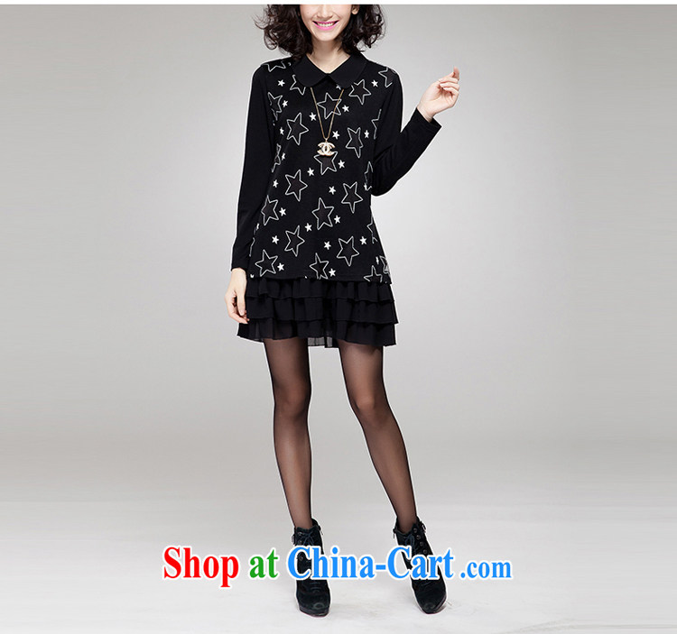 Yi express fall 2014 replace the code mm thick graphics Thin women Korean Stamp 5 star dress long-sleeved E 2045 black 4XL pictures, price, brand platters! Elections are good character, the national distribution, so why buy now enjoy more preferential! Health