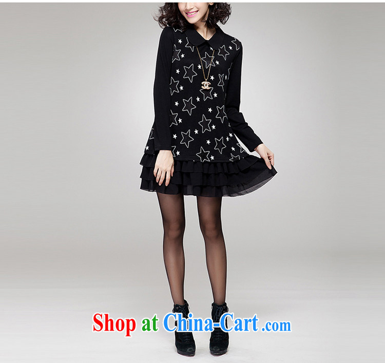 Yi express fall 2014 replace the code mm thick graphics Thin women Korean Stamp 5 star dress long-sleeved E 2045 black 4XL pictures, price, brand platters! Elections are good character, the national distribution, so why buy now enjoy more preferential! Health