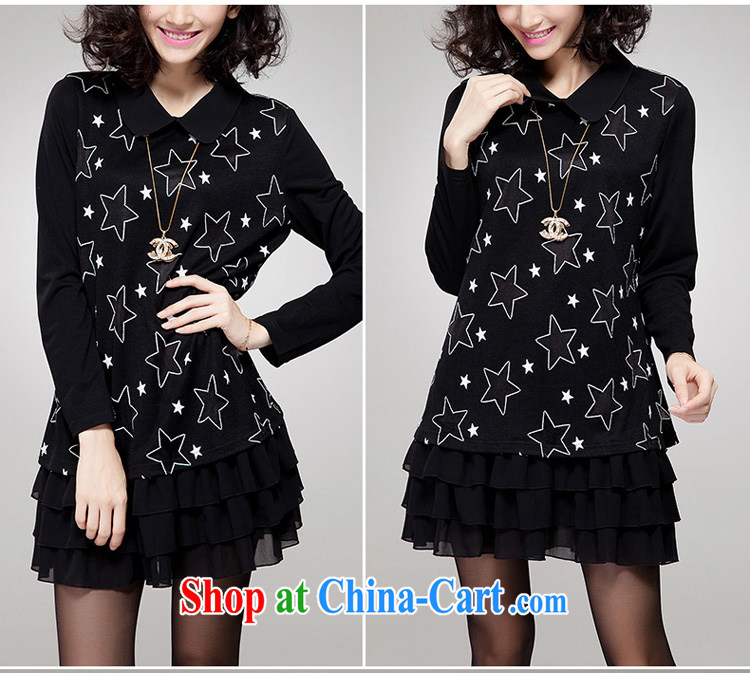 Yi express fall 2014 replace the code mm thick graphics Thin women Korean Stamp 5 star dress long-sleeved E 2045 black 4XL pictures, price, brand platters! Elections are good character, the national distribution, so why buy now enjoy more preferential! Health