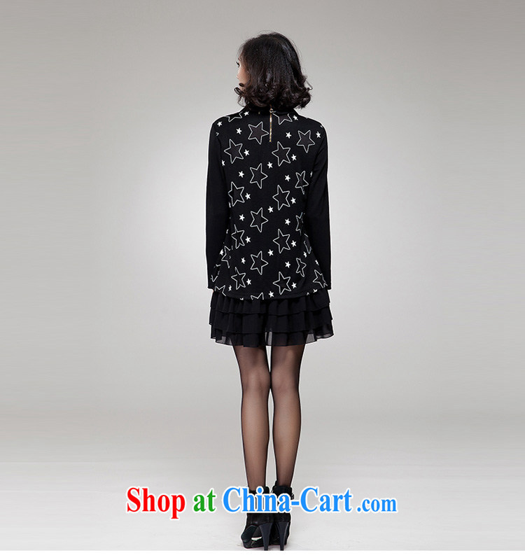 Yi express fall 2014 replace the code mm thick graphics Thin women Korean Stamp 5 star dress long-sleeved E 2045 black 4XL pictures, price, brand platters! Elections are good character, the national distribution, so why buy now enjoy more preferential! Health