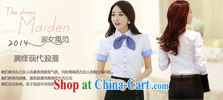 Rep. Kim 2015 summer new short-sleeved shirt, cultivating graphics thin bowtie cotton white shirt female Professional Kit White - short-sleeved M pictures, price, brand platters! Elections are good character, the national distribution, so why buy now enjoy more preferential! Health