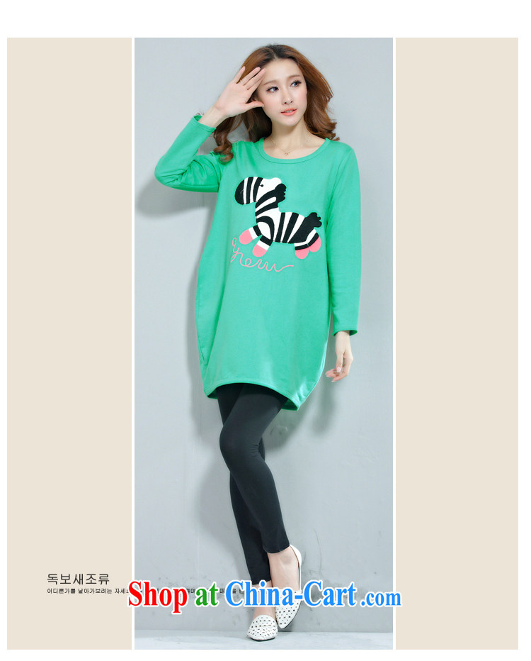 Releases the Yi, 2015 new, larger female Korean embroidery zebra stamp duty relaxed, long-neck long-sleeved shirt T DMT 031 green lake XXL pictures, price, brand platters! Elections are good character, the national distribution, so why buy now enjoy more preferential! Health