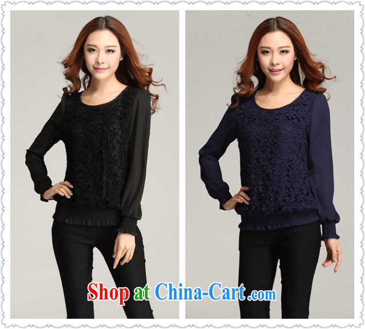 The delivery package as soon as possible e-mail XL female snow woven shirts fall 2014 with elegant lace snow woven shirts thick mm video thin beauty autumn Yi long-sleeved dark blue 4 XL approximately 160 - 175 Jack pictures, price, brand platters! Elections are good character, the national distribution, so why buy now enjoy more preferential! Health