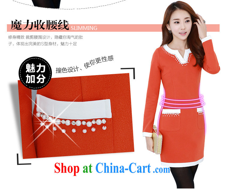 Constitution, indeed, XL girls short skirts thick MM Load fall 2015 new Korean stylish long-sleeved staple Ju-won V for collision-color dresses lady skirt orange 2 XL 130 - 145 Jack pictures, price, brand platters! Elections are good character, the national distribution, so why buy now enjoy more preferential! Health