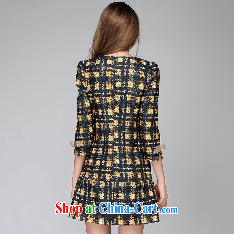 The silk, honey King, female fat MM graphics thin spring-loaded collar tartan relaxed dress ZZ 1523 photo color 4 XL (165 jack - 180 jack wear), the population, honey, and shopping on the Internet