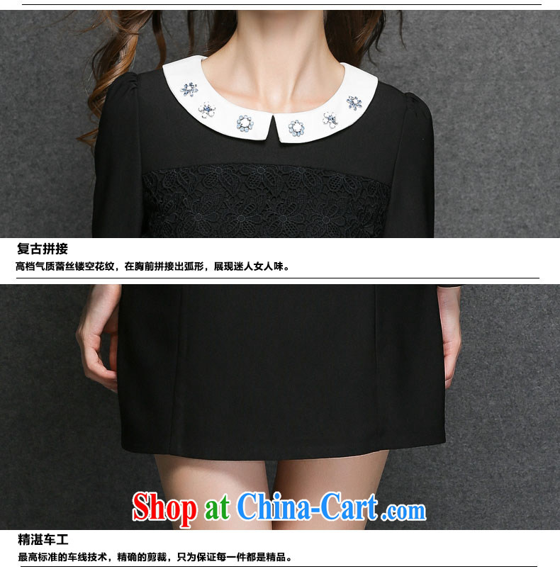 The silk, honey King, women's clothing thick MM graphics thin spring lapel pin Pearl lace stitching relaxed dress ZZ 3296 black XL (121 jack - 135 Jack through) pictures, price, brand platters! Elections are good character, the national distribution, so why buy now enjoy more preferential! Health