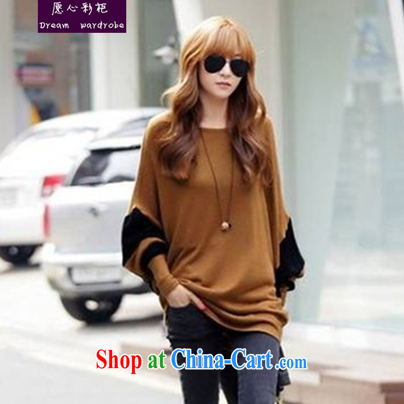 would like to heart Color cabinet 2014 autumn loose the code elegant Korean Hit color bat sleeves, long Graphics thin T pension XYZ picture color code, would like to heart color cabinets, larger female, shopping on the Internet