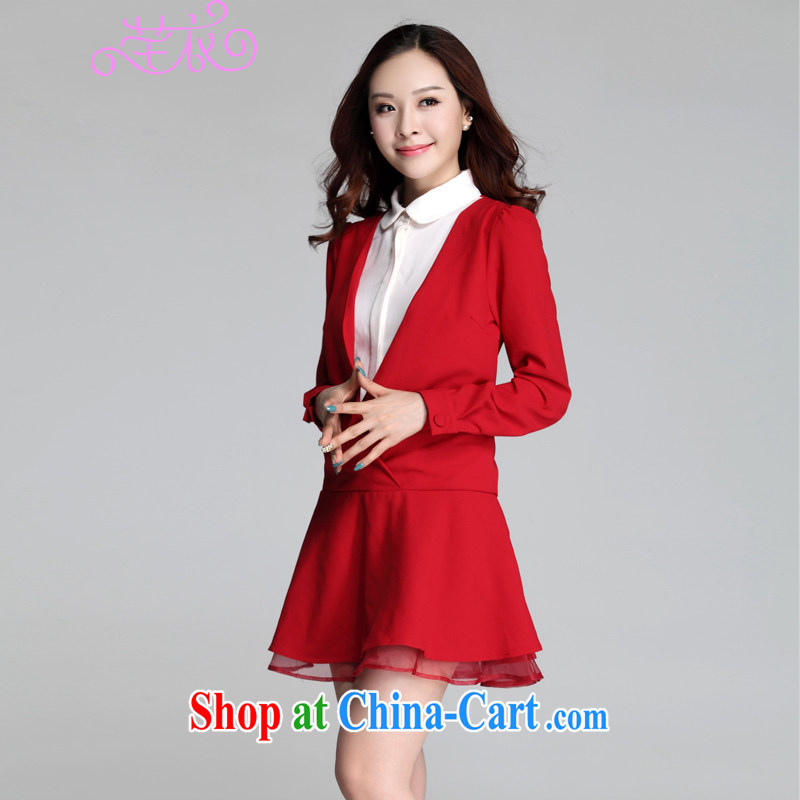 Constitution, indeed, XL girls 2015 autumn and winter with new Korean version lapel dolls for leave of two-piece thick MM-small suits red to reference brassieres option, or the advisory service, constitution, and shopping on the Internet
