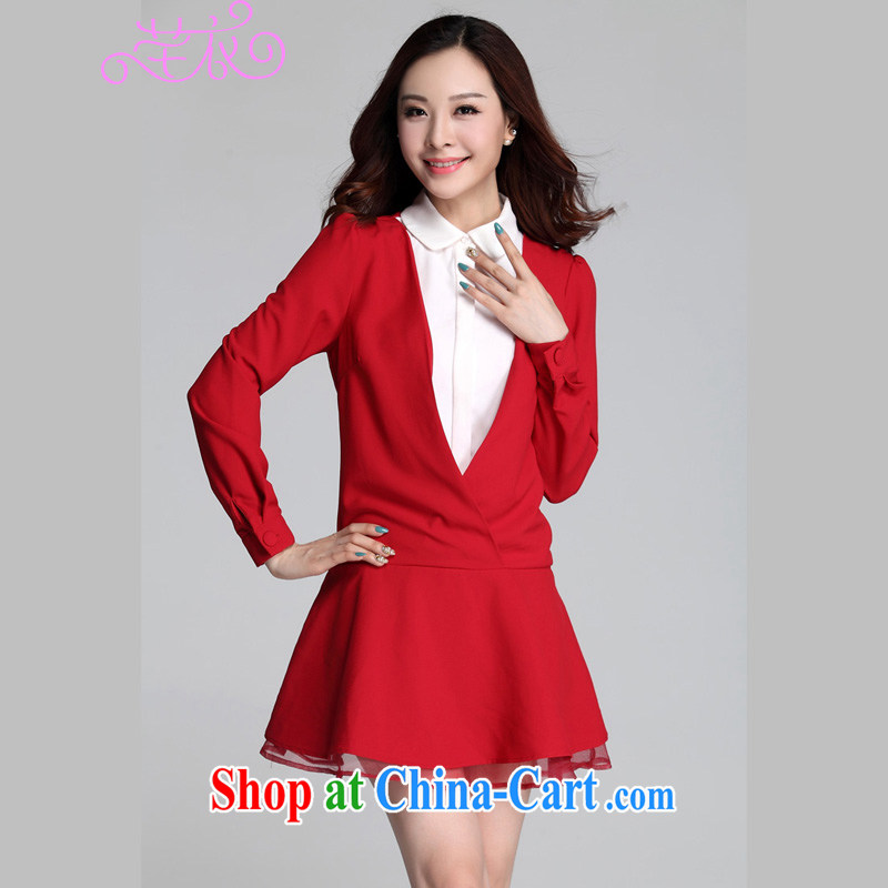 Constitution, indeed, XL girls 2015 autumn and winter with new Korean version lapel dolls for leave of two-piece thick MM-small suits red to reference brassieres option, or the advisory service, constitution, and shopping on the Internet