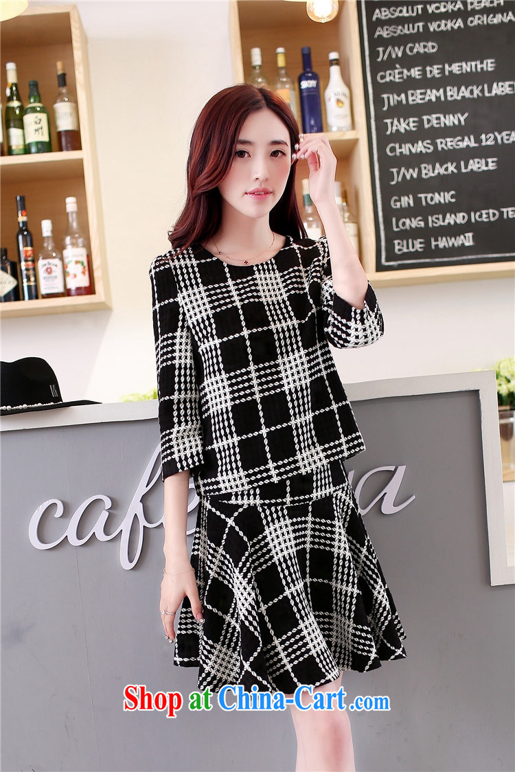 Wen The Greek, spring 2015 Korean small incense, two-piece black-and-white checkered 9 beauty cuff Leisure package dresses skirts body skirt white XXL pictures, price, brand platters! Elections are good character, the national distribution, so why buy now enjoy more preferential! Health