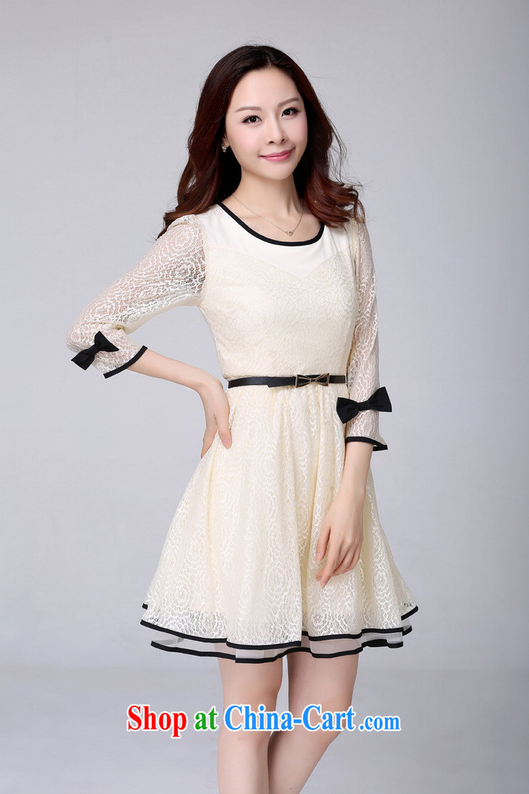 Constitution, and indeed increase, women 2015 Spring Collection new lace cuff in graphics thin thick mm waist-Korean sense of the elegant lady-yi skirt apricot 4 XL 150 - 165 Jack pictures, price, brand platters! Elections are good character, the national distribution, so why buy now enjoy more preferential! Health