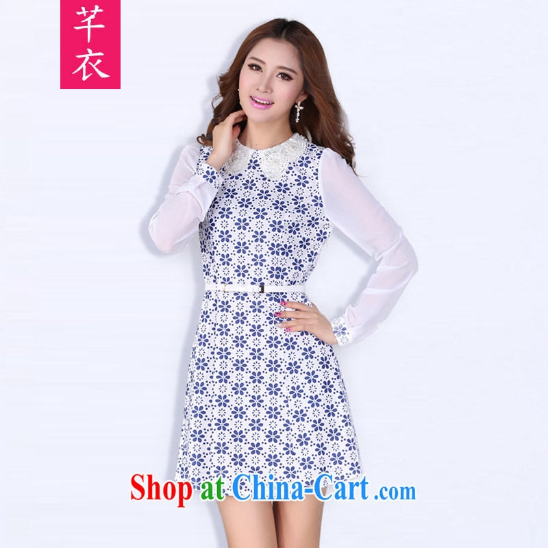 Constitution, indeed, increase code 2015 new Korean version long-sleeved cheongsam dress nails Pearl small flip style the obese sister spend a blue can reference brassieres waist option, or the Advisory Service