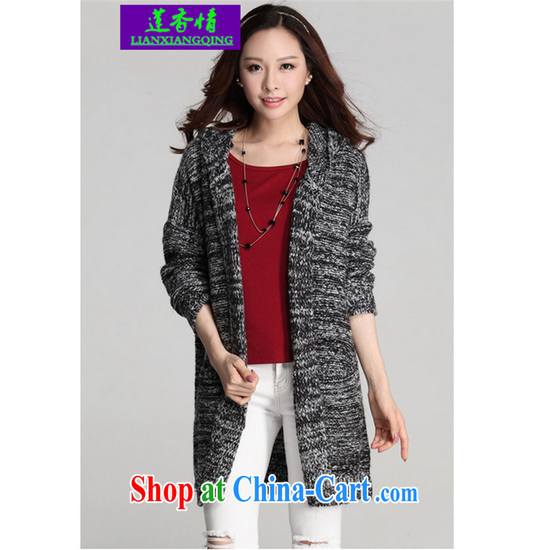 Chou Lien-hsiang, 2015 spring loaded new, long, loose, jacket knit-girl cardigan cap sweater G D 624 69 #7320 dark gray large numbers are codes, Chou Lien-hsiang (LIANXIANGQING), shopping on the Internet