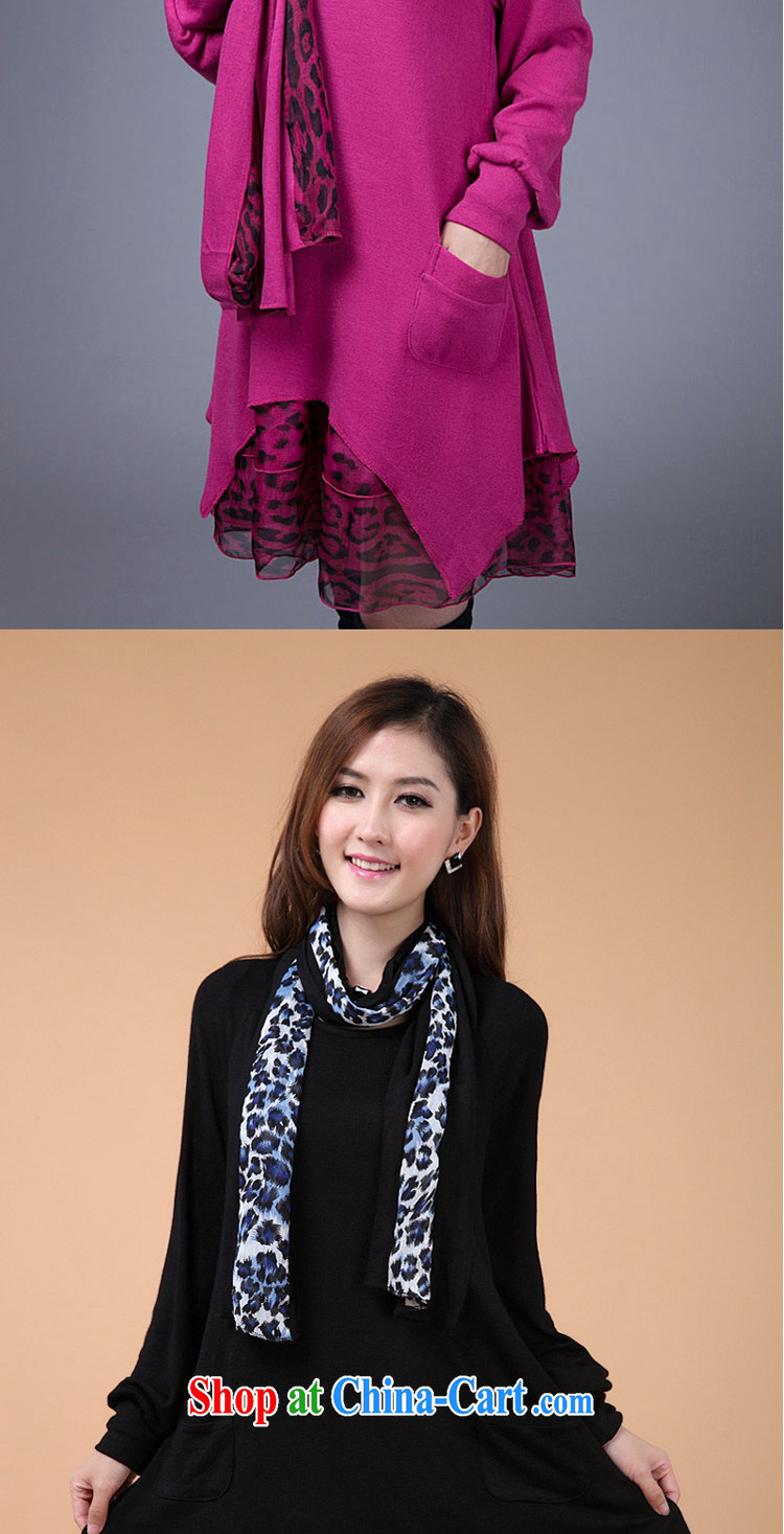 According to the Philippines 2014 autumn and winter new thick MM and indeed intensify, loose leave two Leopard stitching solid knitted dresses female Y 129 black 3 XL pictures, price, brand platters! Elections are good character, the national distribution, so why buy now enjoy more preferential! Health