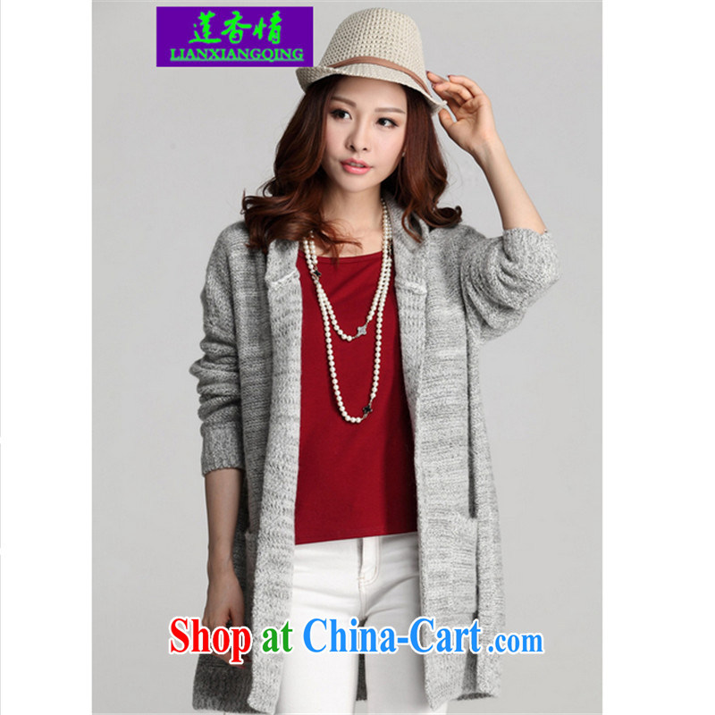 Chou Lien-hsiang, Autumn 2015 the new, long, thin, loose jacket knitting T-shirt girls cardigan cap sweater Y optimize dark gray large numbers are codes, Dr. Chou (LIANXIANGQING), shopping on the Internet
