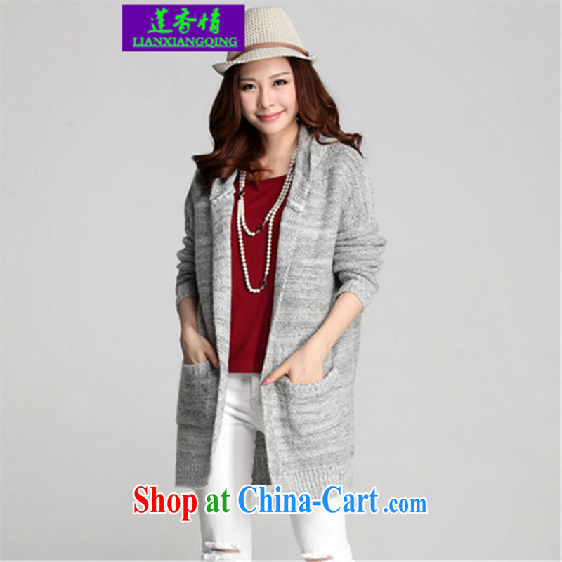 Chou Lien-hsiang, Autumn 2015 the new, long, thin, loose jacket knitting T-shirt girls cardigan cap sweater Y optimize dark gray large numbers are codes, Dr. Chou (LIANXIANGQING), shopping on the Internet
