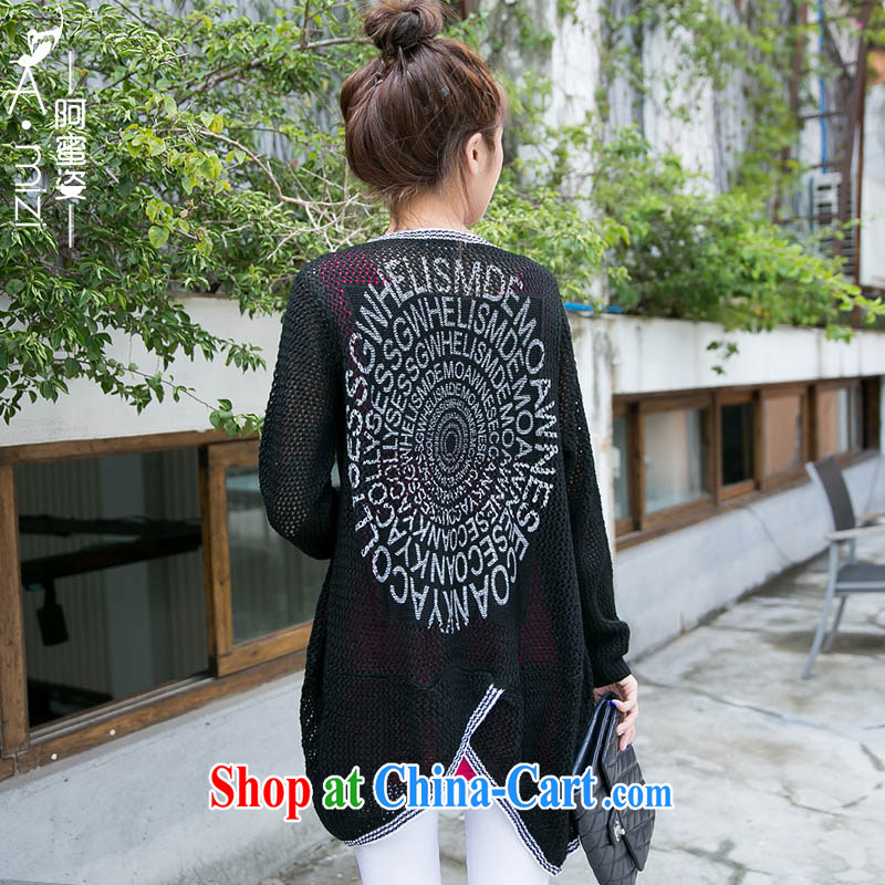 The honey autumn beauty with new products on the MM, female-on letters black Openwork knit sweater jacket cardigan women 9134 black, code, the honey, and, shopping on the Internet