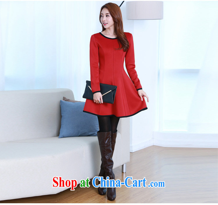 Constitution and thick, and is decorated with women, as well as mm thick 2015 autumn and winter Korean fashion hit color stitching and elegant and classy graphics thin dresses ladies skirt solid red 4 XL 155 - 170 Jack pictures, price, brand platters! Elections are good character, the national distribution, so why buy now enjoy more preferential! Health