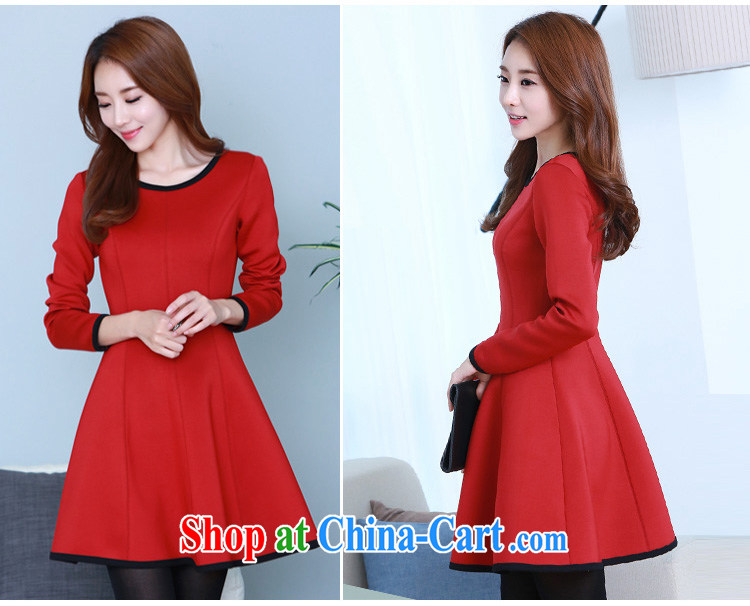 Constitution and thick, and is decorated with women, as well as mm thick 2015 autumn and winter Korean fashion hit color stitching and elegant and classy graphics thin dresses ladies skirt solid red 4 XL 155 - 170 Jack pictures, price, brand platters! Elections are good character, the national distribution, so why buy now enjoy more preferential! Health