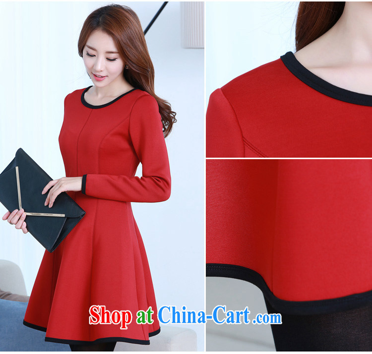 Constitution and thick, and is decorated with women, as well as mm thick 2015 autumn and winter Korean fashion hit color stitching and elegant and classy graphics thin dresses ladies skirt solid red 4 XL 155 - 170 Jack pictures, price, brand platters! Elections are good character, the national distribution, so why buy now enjoy more preferential! Health