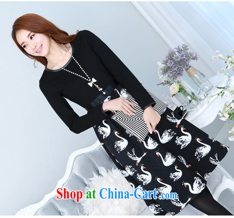 Constitution, indeed, increased, female A Field skirt thick mm spring 2015 the new Korean fashion round collar long-sleeved-waist knocked color stitching cygnets a black 4 XL 150 - 160 Jack pictures, price, brand platters! Elections are good character, the national distribution, so why buy now enjoy more preferential! Health