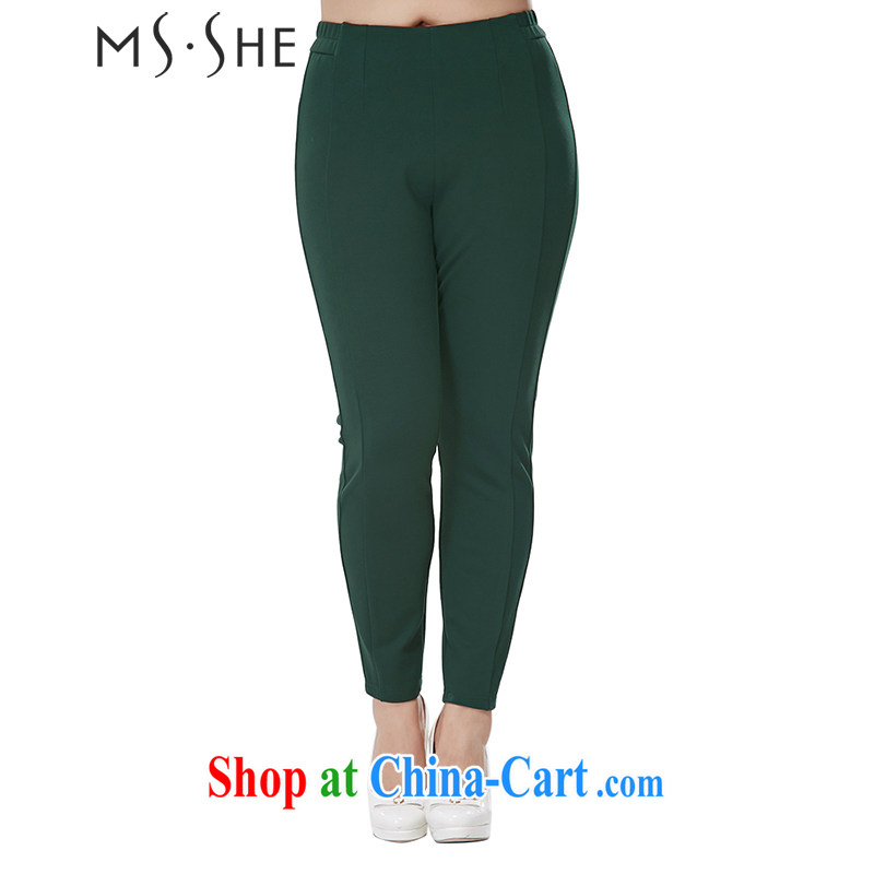 MsShe XL women spring 2015 New Beauty 100 ground spring 9 solid pants 7952 dark T 2