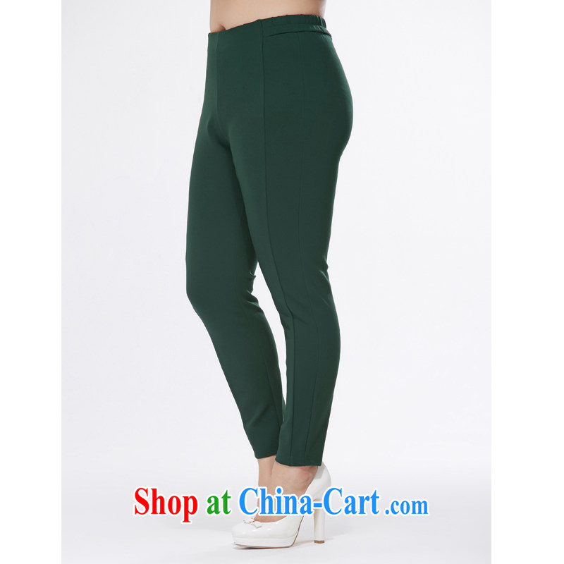MsShe XL girls 2015 new spring beauty, 100 ground spring 9 solid Trouser press 7952 dark green T 2, Susan Carroll, Ms Elsie Leung Chow (MSSHE), shopping on the Internet