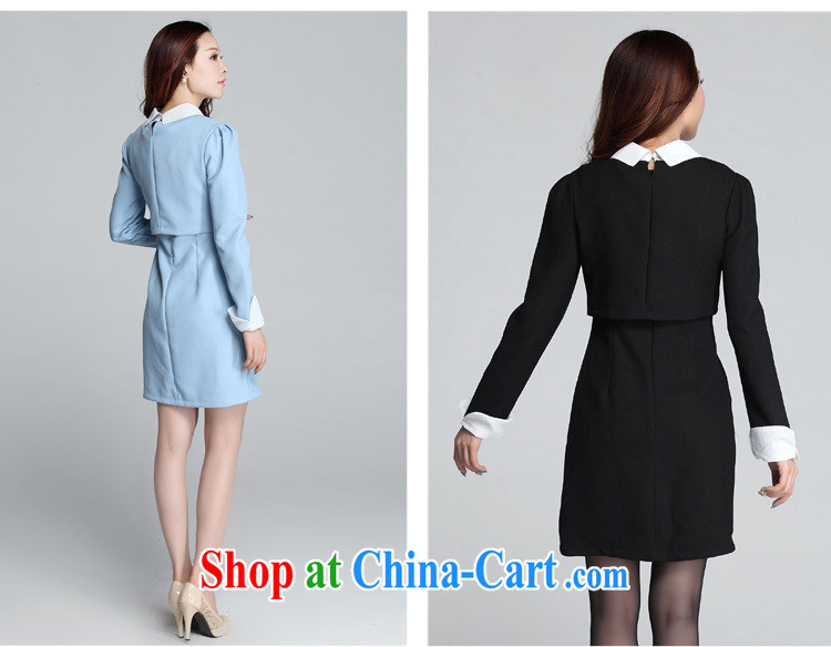 Constitution, the ventricular hypertrophy, fat people dress 2015 spring new Korean elegant ladies' long-sleeved beauty dress mm thick-dry Turkey two-piece blue 4 XL 165 - 180 Jack pictures, price, brand platters! Elections are good character, the national distribution, so why buy now enjoy more preferential! Health