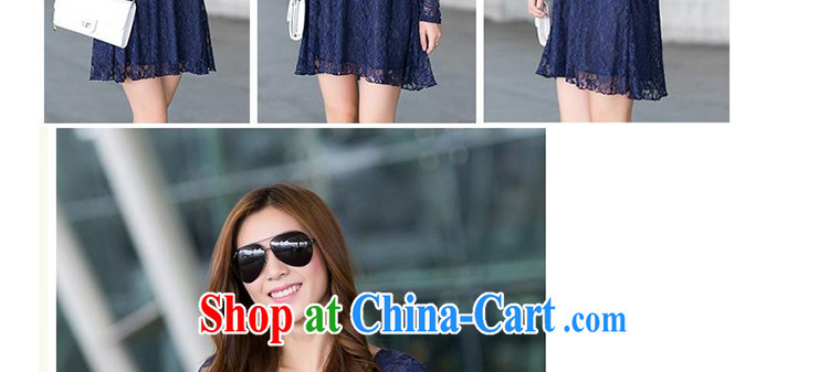Wen Min autumn 2014 the Korean edition long-sleeved lace hook spend long, large, female 1066 dark blue XXXXL pictures, price, brand platters! Elections are good character, the national distribution, so why buy now enjoy more preferential! Health