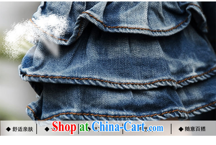 The honey beauty and Stylish large, women with thick MM autumn is new, washable worn cuff flouncing graphics thin denim dress girls 8731 blue XXL pictures, price, brand platters! Elections are good character, the national distribution, so why buy now enjoy more preferential! Health