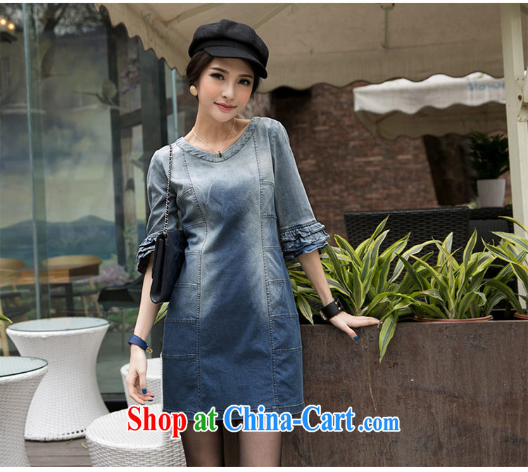 The honey beauty and Stylish large, women with thick MM autumn is new, washable worn cuff flouncing graphics thin denim dress girls 8731 blue XXL pictures, price, brand platters! Elections are good character, the national distribution, so why buy now enjoy more preferential! Health