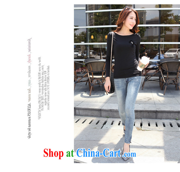 Szili and Macedonia, female 2014 autumn and winter new thick mm long-sleeved stylish 100 solid ground T-shirt and indeed intensify, cultivating Korean T-shirt stretch T-shirt black XXXXL pictures, price, brand platters! Elections are good character, the national distribution, so why buy now enjoy more preferential! Health