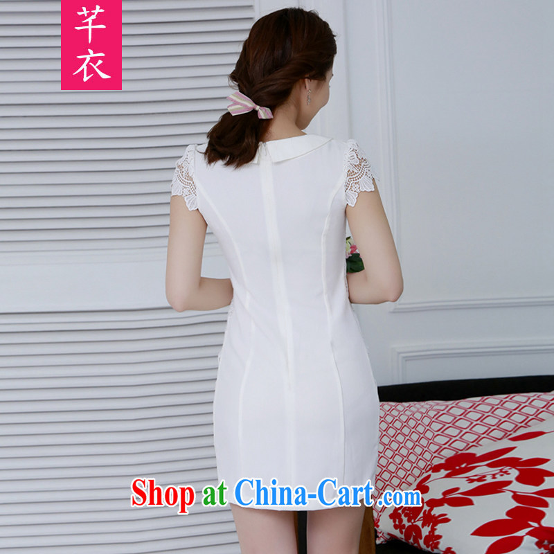 Constitution and clothing increased, women's clothing dresses 2015 summer new Korean version lapel lace dress mm thick and beautiful and elegant lace-flower-short skirt white reference brassieres waist option, or the advisory service, constitution, and shopping on the Internet
