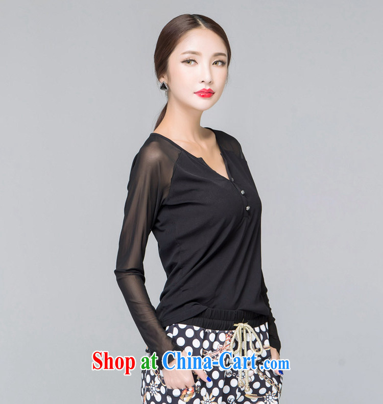 Blue Water 2014 the Code women fall 2014 with new high-end quality long-sleeved shirt T Korean Beauty mm thick solid black shirt XXL pictures, price, brand platters! Elections are good character, the national distribution, so why buy now enjoy more preferential! Health