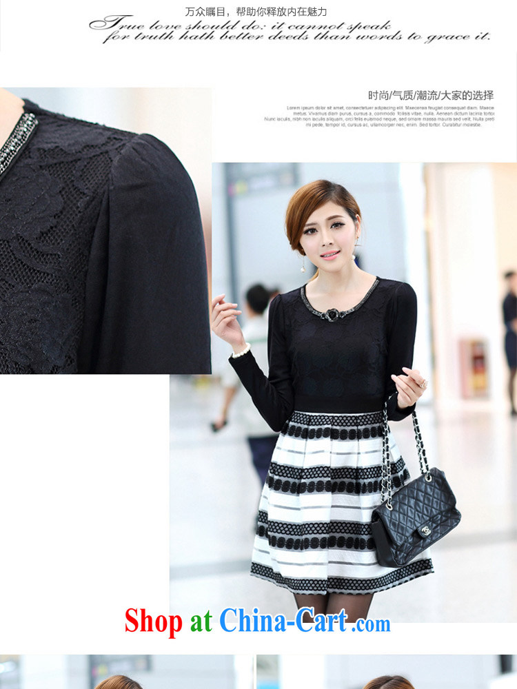 Jung-eun autumn and winter new, larger female fat, Video thin lace dress in long-sleeved long Princess dress stylish solid skirt Y 2682 black 5 XL pictures, price, brand platters! Elections are good character, the national distribution, so why buy now enjoy more preferential! Health