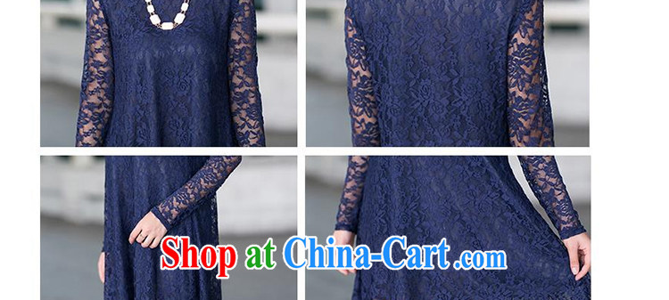 Wen Min autumn 2014 the Korean edition long-sleeved lace hook spend long, large, female 5055 dark blue 5055 XXXL pictures, price, brand platters! Elections are good character, the national distribution, so why buy now enjoy more preferential! Health
