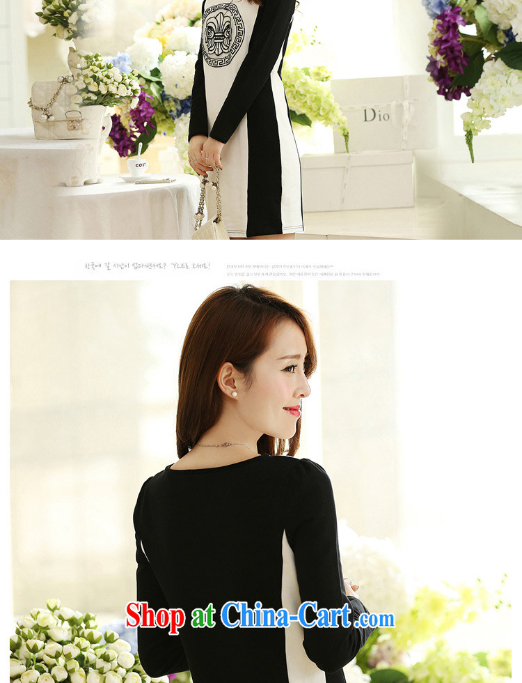 Jung-eun new cotton long-sleeved dresses winter, female fat, Video thin, with autumn round-neck collar, long skirt solid Y 2685 white 5 XL pictures, price, brand platters! Elections are good character, the national distribution, so why buy now enjoy more preferential! Health