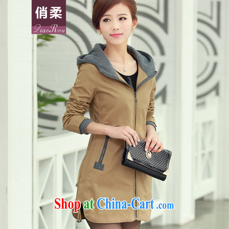 To Sophie larger female Korean autumn is the fat increase 2015 spring loaded new thick MM larger windbreaker, Long graphics thin coat, Windbreaker female spring card with 4 XL recommendations 160 - 180 jack